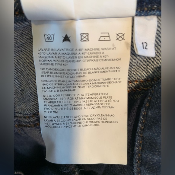 Armani Collezioni High Rise Dark Wash Wide Leg Denim Jeans Size 12 - Picture 2 of 6